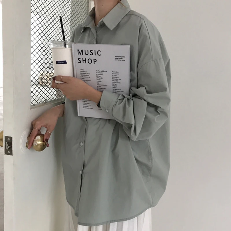 Однобортная женская блузка BGTEEVER с отложным воротником рубашки универсальные