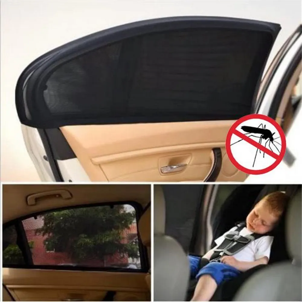 

2PCS Car Window Anti-mosquito Net Vehicle Window Mesh Shield Block Sunlight Repellent UV Protection Sunshade Insulation