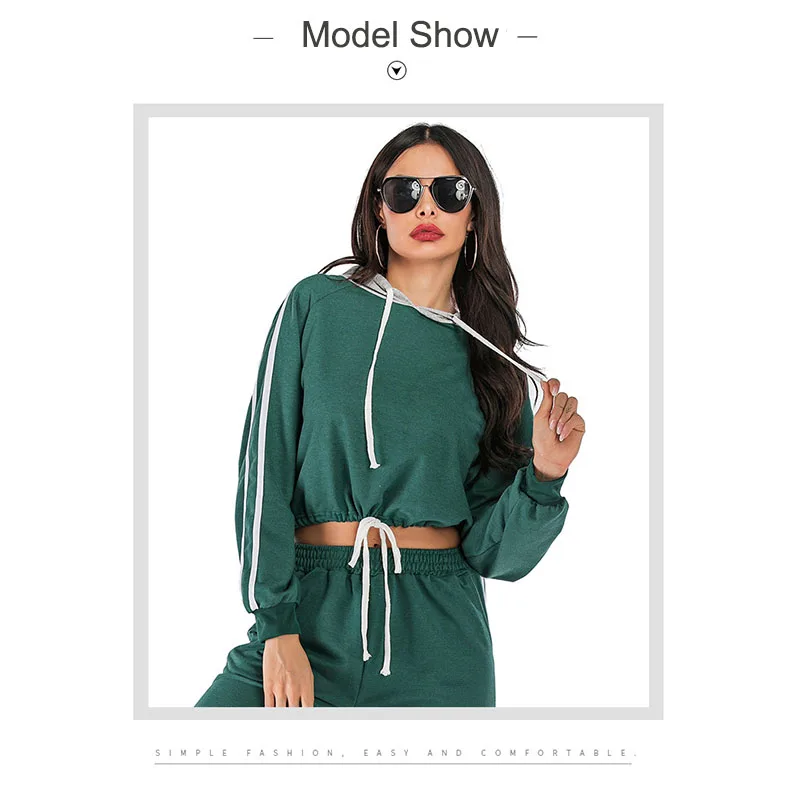 Новинка Женский комплект 2 шт. толстовки с капюшоном штаны одежды теплая новейшая