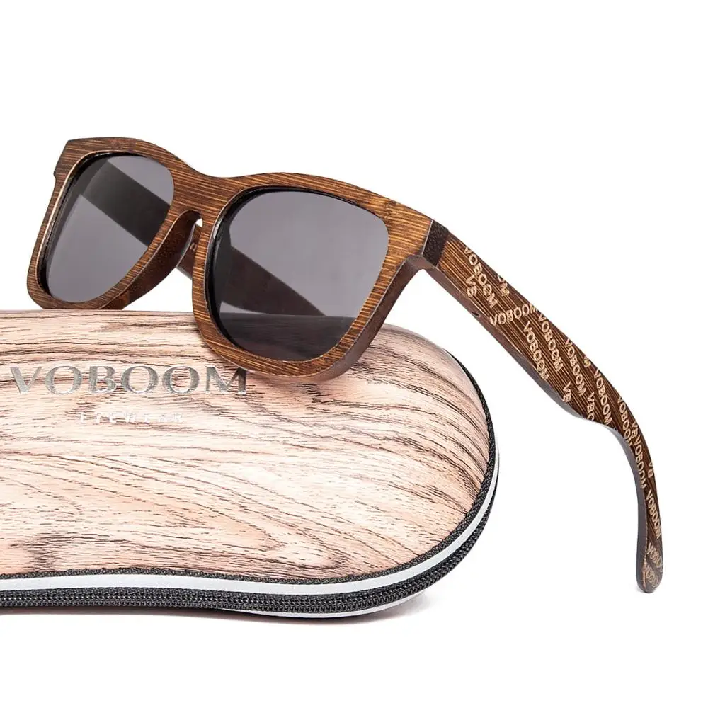 

VOBOOM бамбуковые деревянные солнцезащитные очки мужские поляризованные линзы ручной работы очки кофейного цвета с гравировкой буквы VV