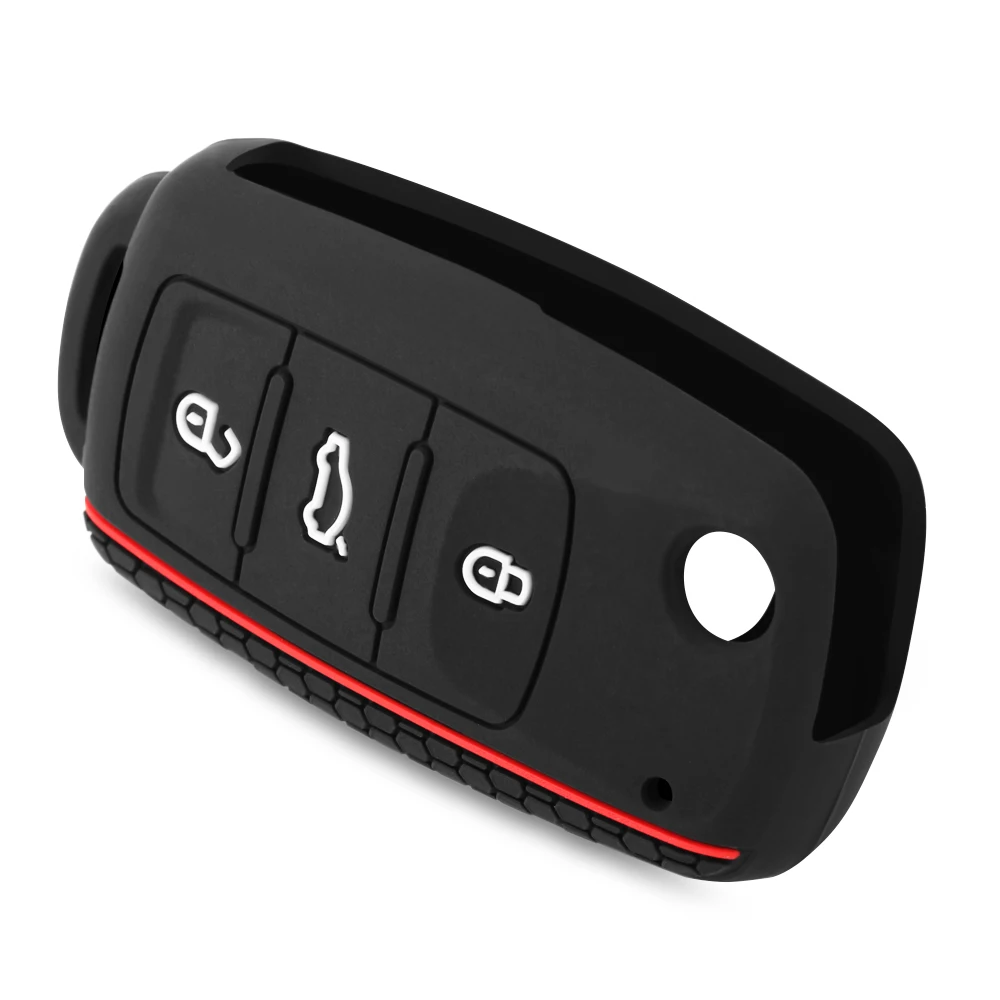 Силиконовый чехол для ключей от машины VW POLO Bora Beetle Passat Tiguan Golf Jetta Eos SKODA Fabia Octavia