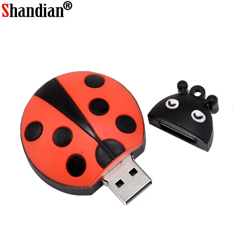 SHANDIAN usb диск милый жук карта памяти ручки диски персонализированные мини pendrive 4 ГБ