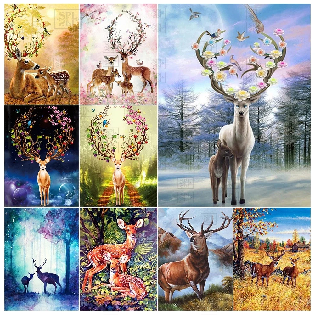 

Diamond Painting Art Handmade Sika Deer Diy Home Wall Decoration Modern Animal Art Picture Diamond Embroidery Handmade Gift