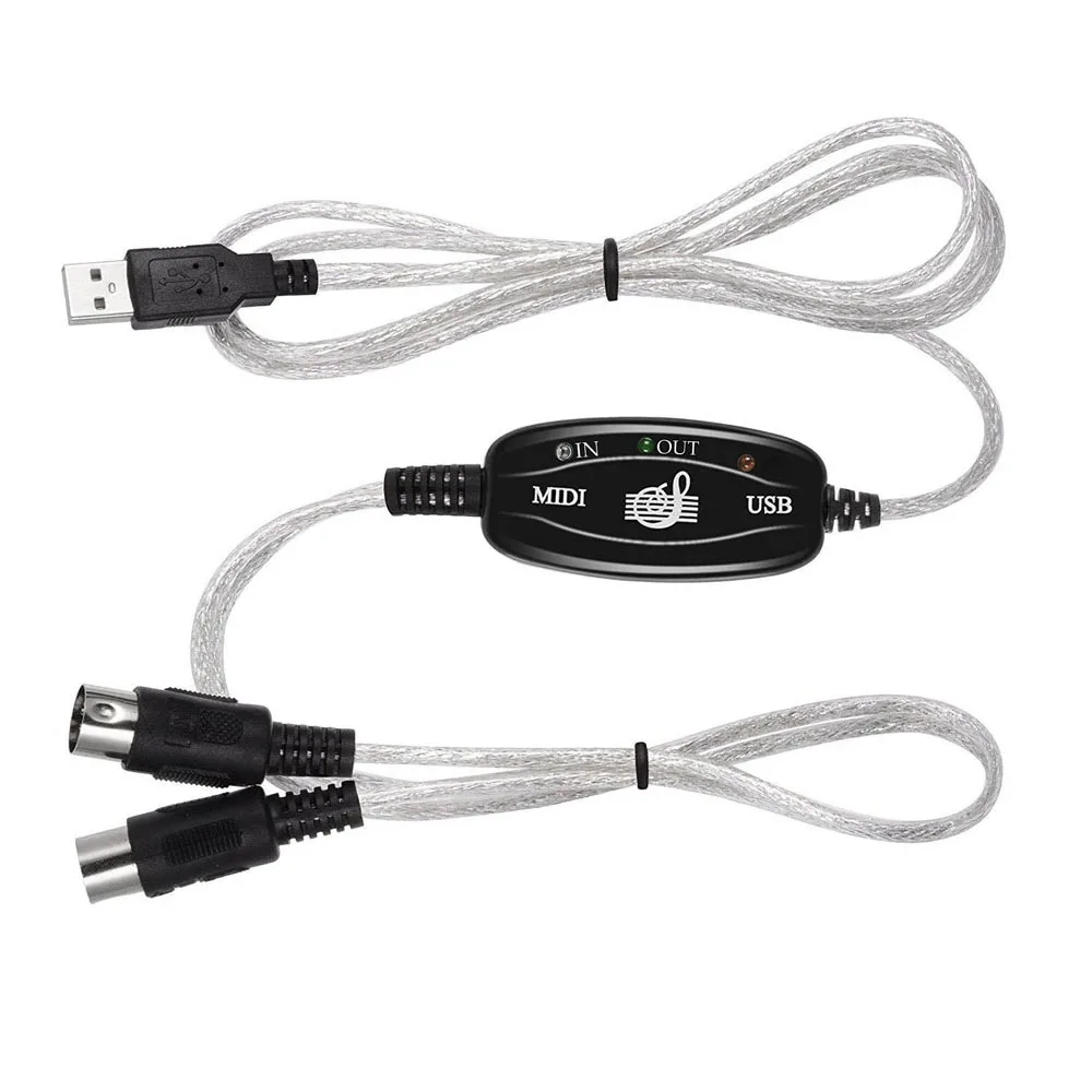 Интерфейс MIDI к USB IN OUT Кабель Конвертер Разъем ПК синтезатору Музыкальная