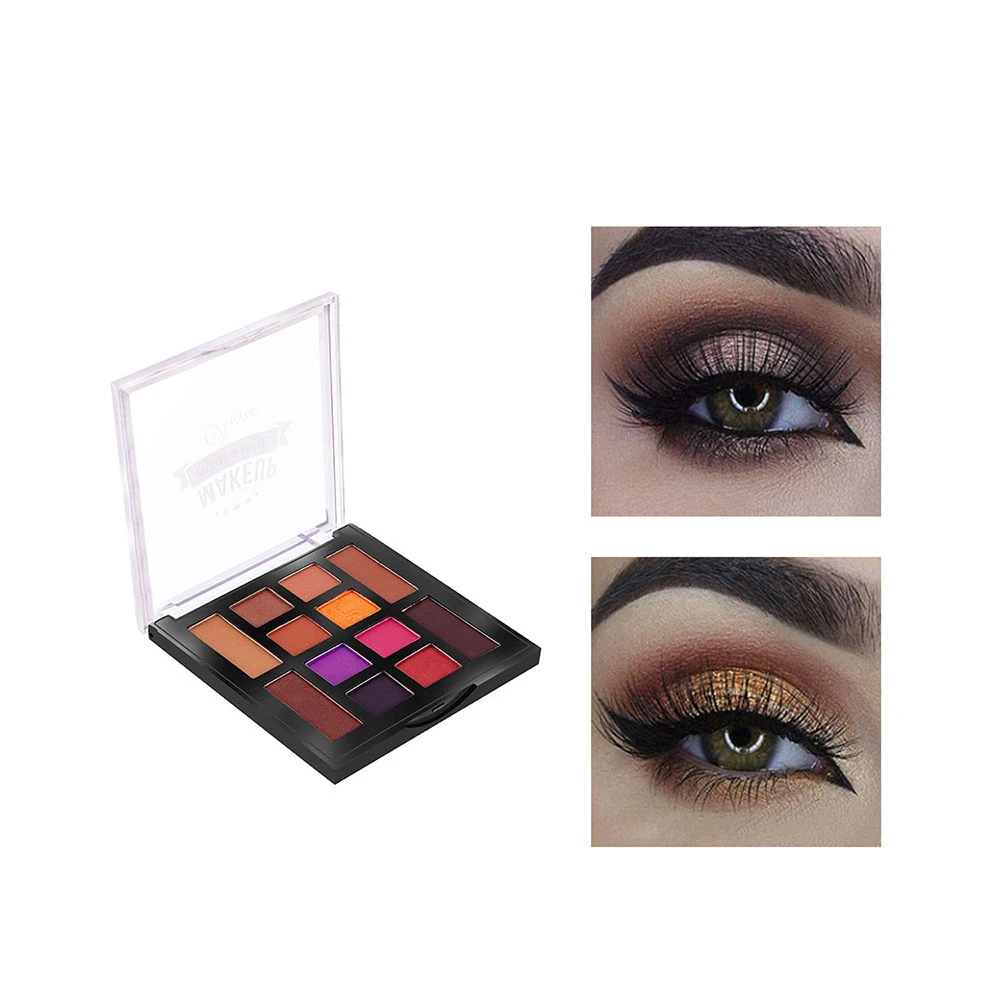 12 видов цветов матовые тени для век Палитра Блеск легко носить теплые смоуки-Айз