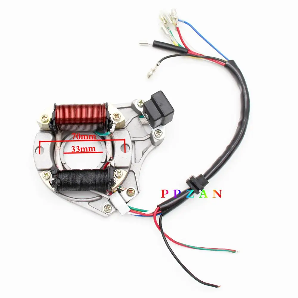 ATV Quad статор Магнето Пластина зажигания для 50cc 70cc 90cc 110cc 125cc 2 катушки Китайский Taotao