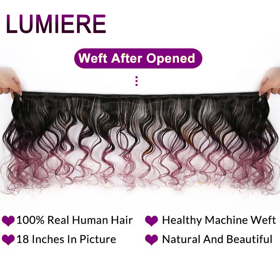 Ombre Loose Deep Wave Bundles with Closure Peruvian Hair Frontal Remy 100% Human Clousure Lumiere | Шиньоны и парики