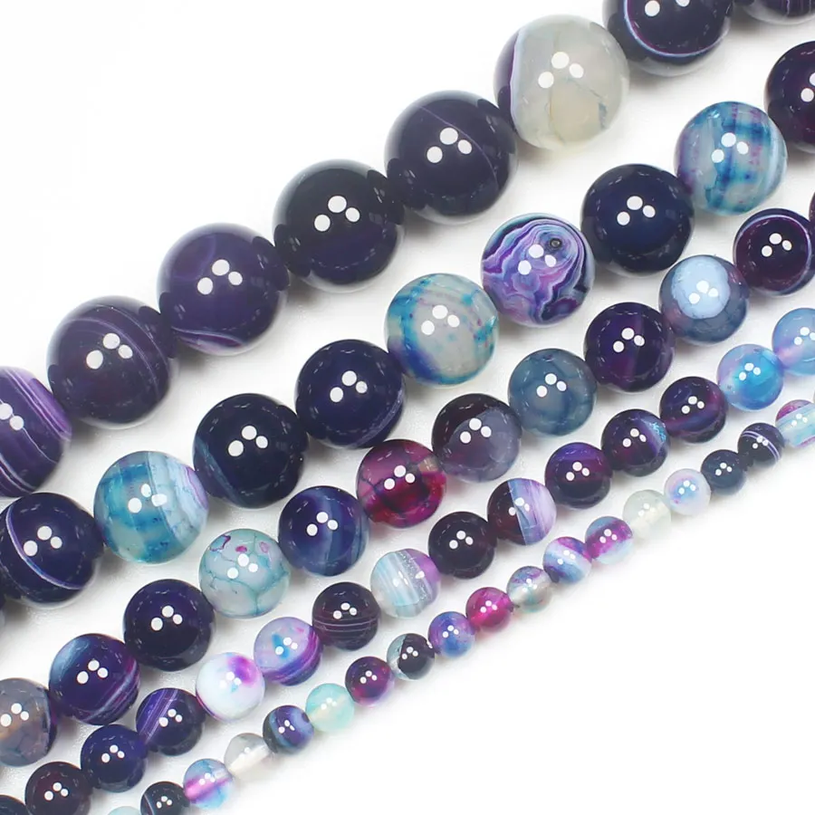 Фиолетовый зеленый агат в полоску 4 12 мм круглые бусины 15 дюймов сделай сам