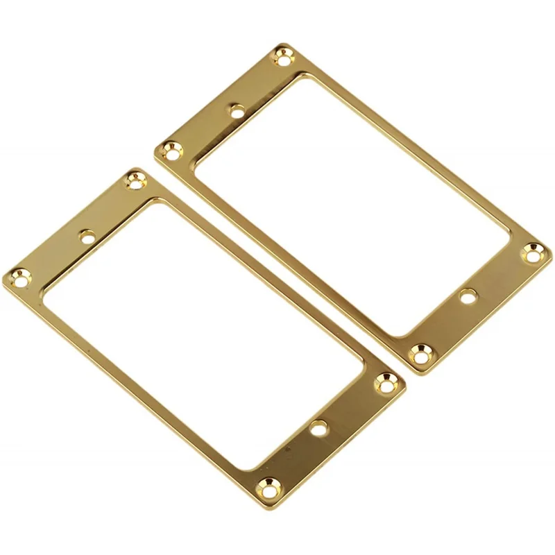 

2PCS Electric Guitar Metal Bridge Flat Pickup Mounting Rings Frames Gold