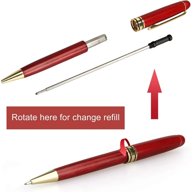 Набор деревянных ручек для письма 2 шт. с футляром и 4 стержнями красивых