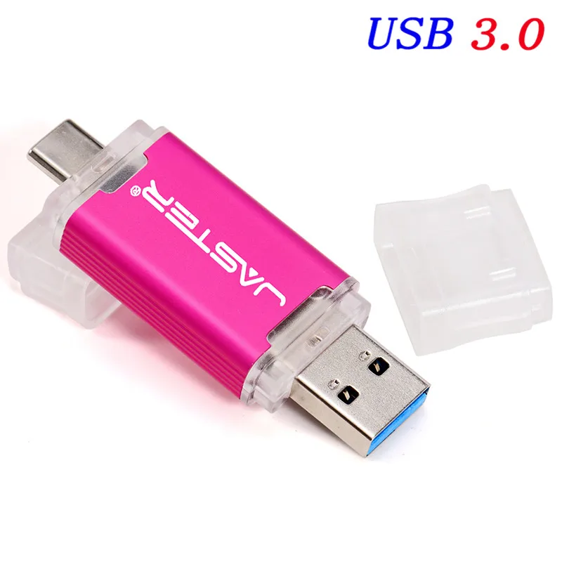 JASTER USB 3,0 type C флеш-карта памяти 16 ГБ 32 ГБ Флешка 4G 8 Гб 64 Гб 128 ГБ USB флеш-накопитель для компьютера/интерфейс type C - Цвет: pink