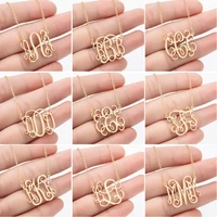 wangaiyao 2021 new retro stainless steel pendant 26 letter necklace personality simple 26 english letter necklace female jewelry