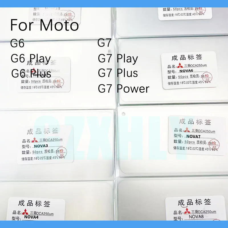 

Прозрачный оптический клей OCA 250 мкм для Motorola Moto G6 G7 Power Play Plus, пленка для сенсорного ЖК-экрана, пленка для объектива OCA, 50 шт.