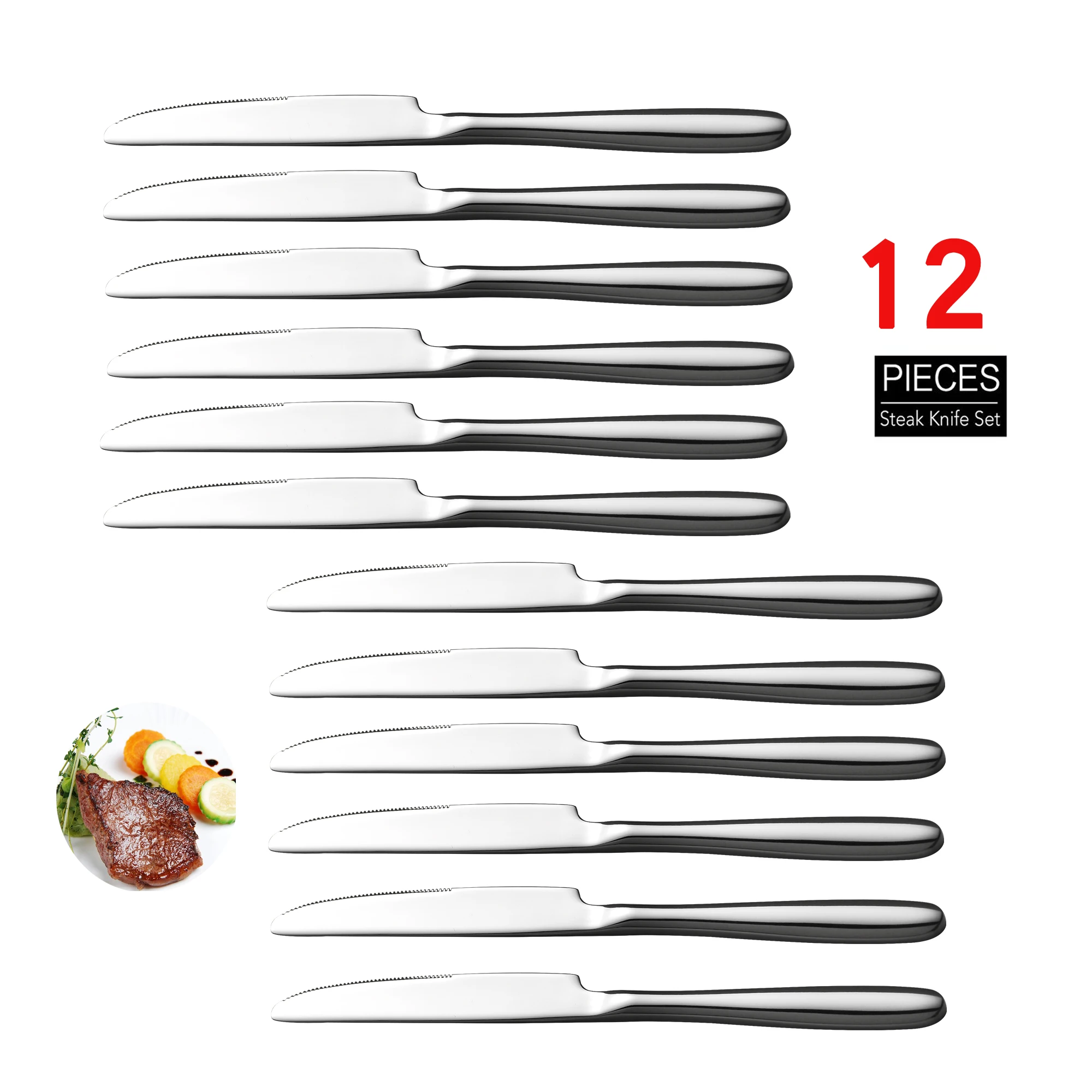 Набор столовых ножей из нержавеющей стали премиум класса Velaze 12 предметов