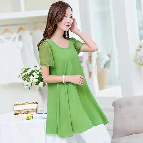 6XL размера плюс женские блузки 2020 летние топы с круглым вырезом коротким рукавом