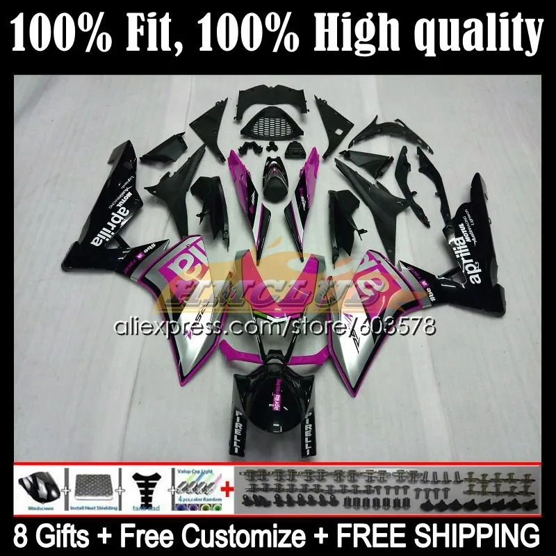 

Injection For Aprilia RS4 RSV1000R 112CL.106 RSV 1000 RSV1000 R RR 16 17 18 19 RSV-1000 2016 2017 2018 2019 Fairing Pink Silver