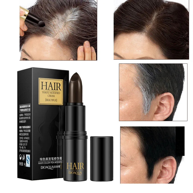 Краска-стик для волос 4 г одноразовый мгновенный черный покрытие бровей краска