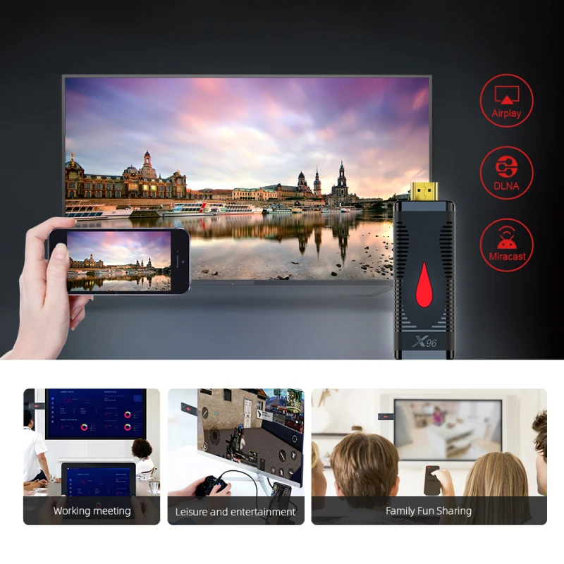 ТВ-приставка Android Dongle с поддержкой 4 ГБ 8 16 32 HDMI-совместимый медиаплеер 4K * 2K 3D видео