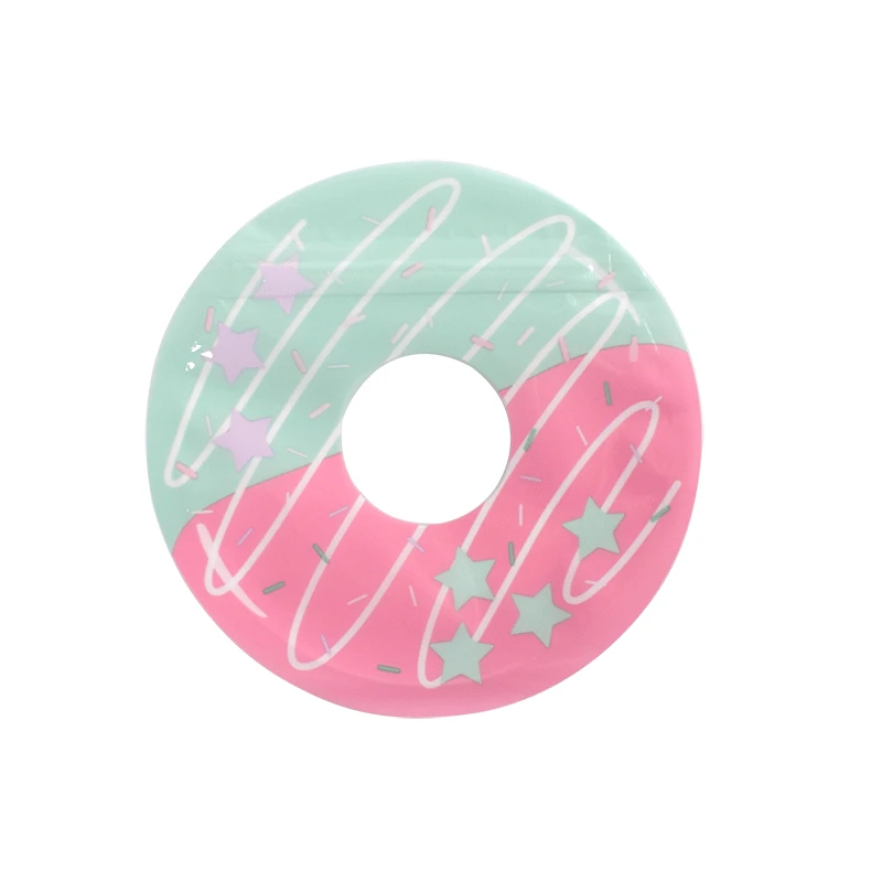 Розовые милые пластиковые пакеты для упаковки печенья Dount Donut самоклеящиеся