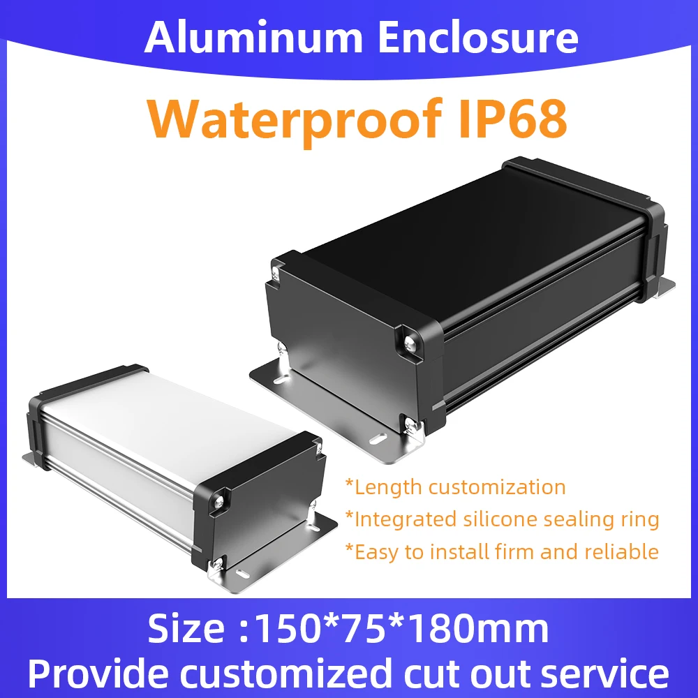 

Wall Mounting Shielding Enclosure Project Box Aluminum Extrusion Housing Ip67 Custom M02 80*80mm