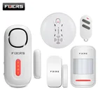 Беспроводная сигнализация Fuers 120 дБ, датчик для входа в дверьокно, охранная сигнализация, PIR магнитная система для умного дома и гаража с дистанционным управлением