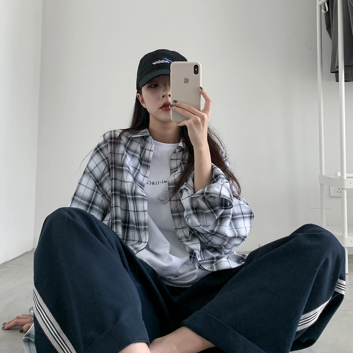 

Женская рубашка в клетку Sixi Home, свободная рубашка в Корейском стиле для весны и лета, приталенная клетчатая рубашка для защиты от солнца