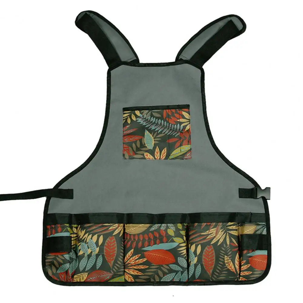 

60% Dropshipping!!Apron Waterproof Flower Print Oxford Cloth Adjustsble Workshop Workwear for Garden
