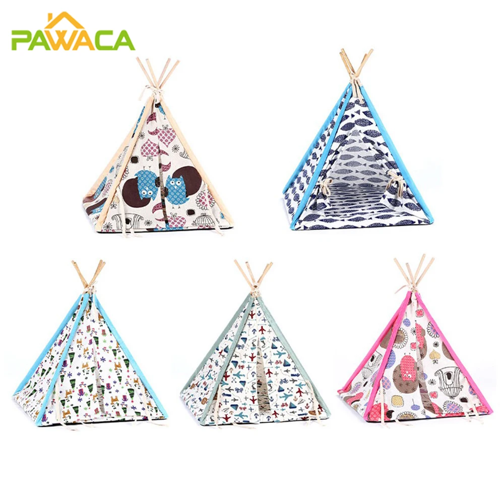 

Pet Dog Cage Portable Folding Pet Triangle Tent House Kitten Bed Waterproof Washable Oxford Puppy Kennel Small Animals Universal