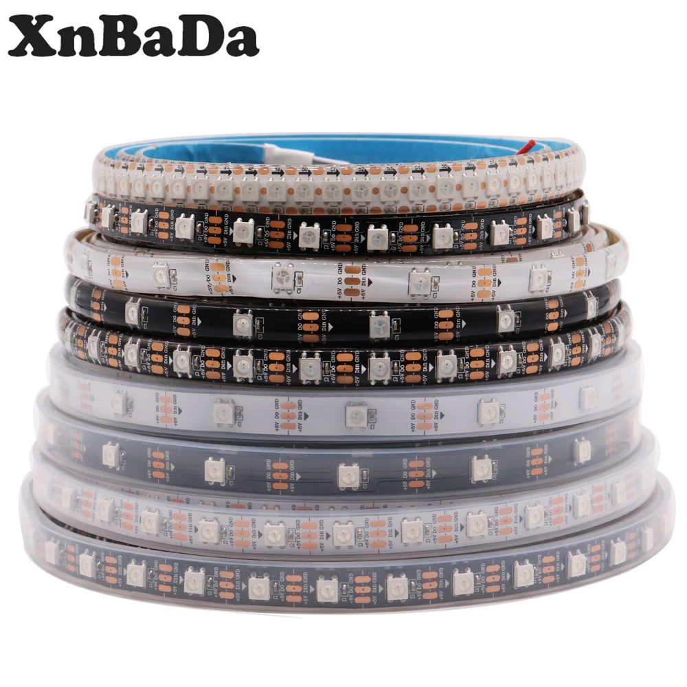 DC5V WS2812B WS2812 Светодиодная лента индивидуально Адресуемая умная RGB светодиодная