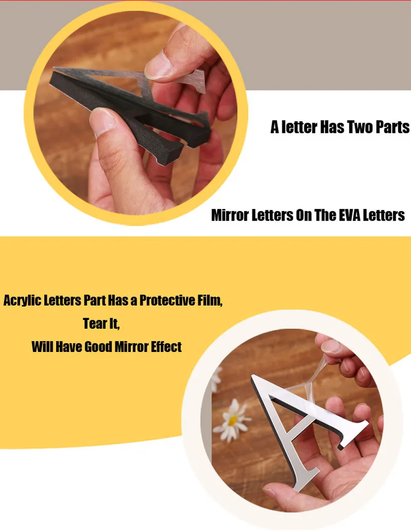 10CM 3D Mirror Letters Wall Stickers For Logo Name Alphabet Wedding Love English Home Decor Black/Gold/Silver/Red | Дом и сад