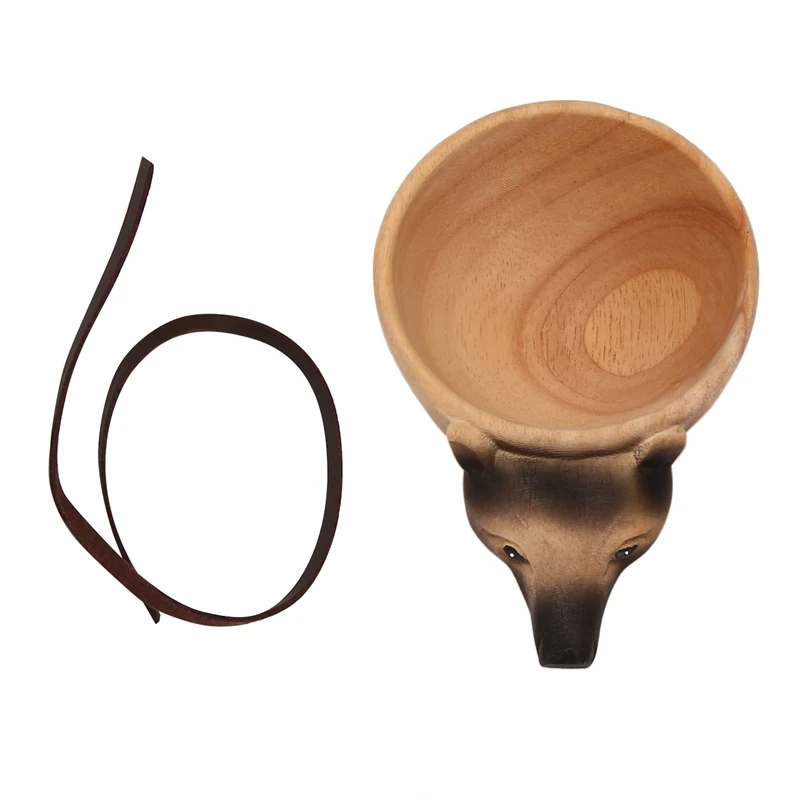 

Деревянная резиновая чашка для воды ручной работы с изображением животных, деревянная новая кружка, принадлежности для кемпинга, кофейные ...