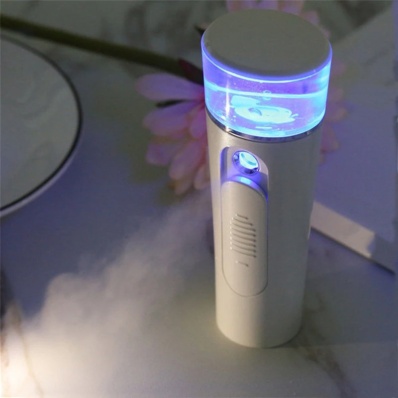 White Handy Nano Face Mist Spray Facial Steamer with 1200Mah Battery for Hydrating Cool Eyelash Extensions Cleaning | Красота и