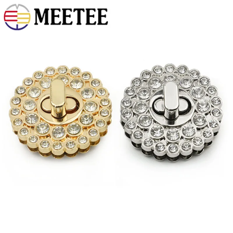 

2/4/10pcs Rhinestones Bag Metal Lock Twist Turn Locks for Woman Handbag Replacement Snap Clasp Closure DIY Accessories L-08