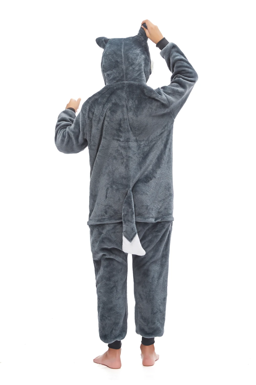 Детские кигуруми Хаски с длинной бородой серые пижамы костюмы для косплея на