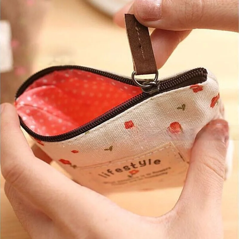 1 шт. маленький холщовый женский кошелек для монет чехол сумка ключей органайзер
