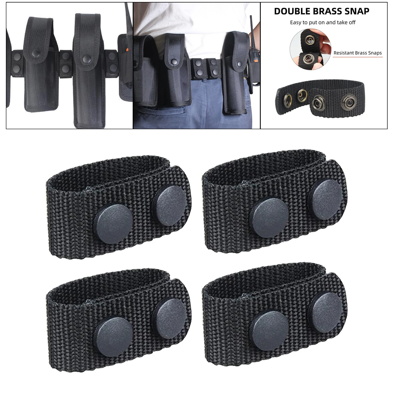 4x Duty Belt Keeper 50mm / 58mm Width Belt Gear Double Snap 