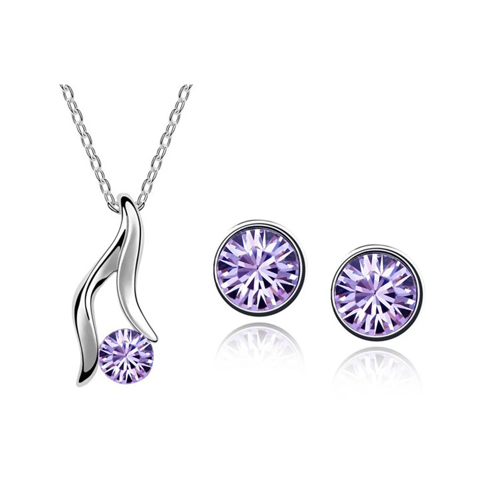 2022 акция Модные посеребренные ожерелья и серьги-гвоздики с австрийскими