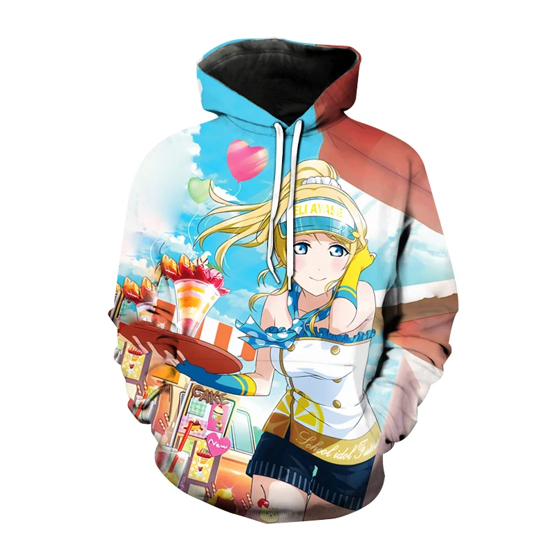 

Толстовка унисекс с 3D принтом, милый пикантный свитшот с аниме Love Live для девушек, Модный пуловер в стиле Харадзюку, большие размеры