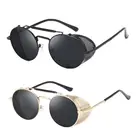 Очки солнцезащитные круглые для мужчин и женщин UV-400, модные брендовые дизайнерские ретро-очки в стиле стимпанк, из сплава
