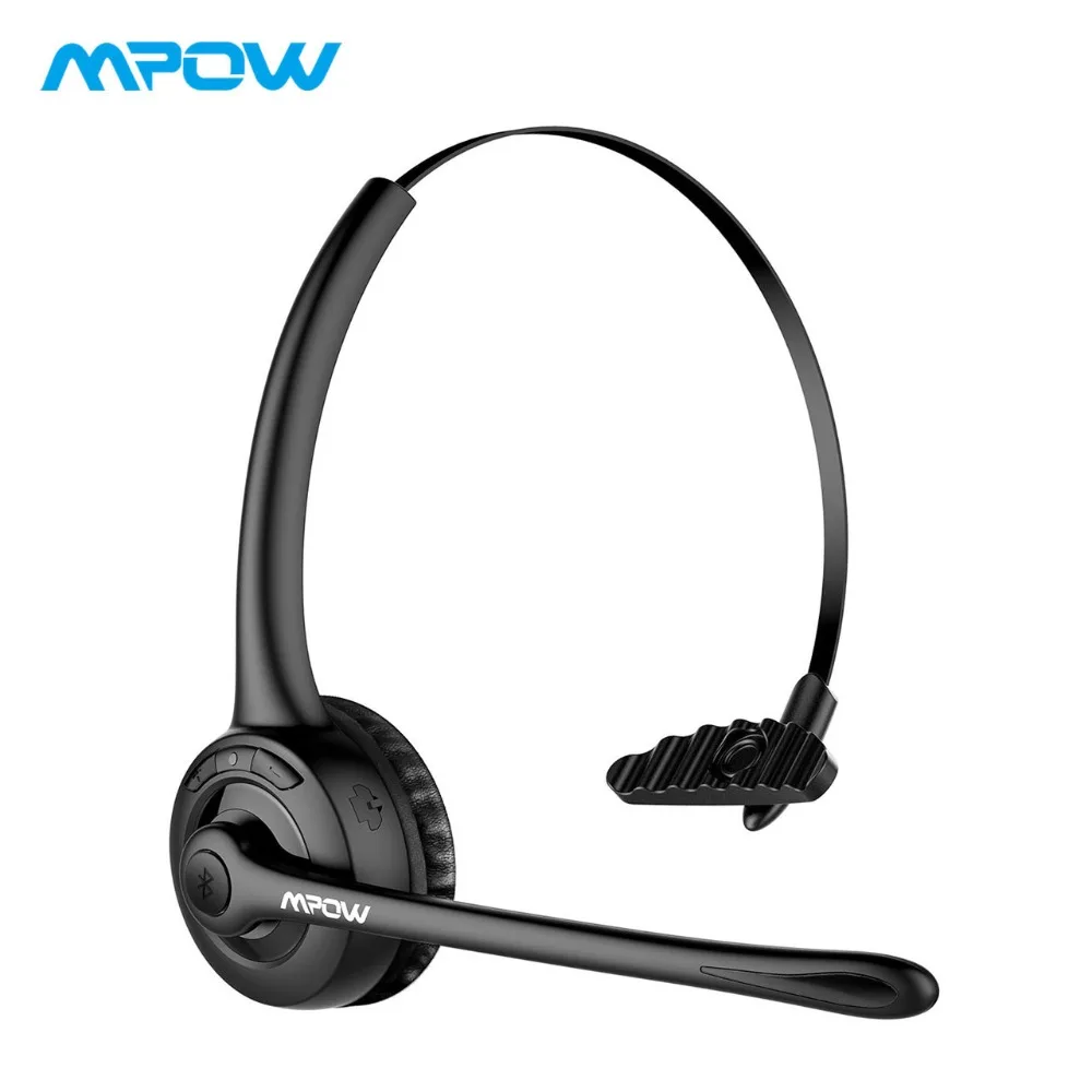 Black MPOW портативные Bluetooth наушники беспроводные Hands Free bluetooth 4,0 гарнитура черная повязка на голову с микрофоном для bluetooth-устройств - Цвет: Black
