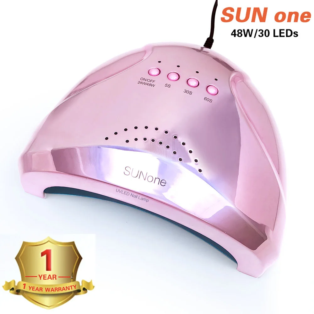 SUNone-Colorful pink Новая УФ-лампа SUN one, светодиодный светильник для сушки ногтей, УФ-лампа, Сушилка для ногтей, 3 цвета, Гель-лак, Curin, 48 Вт, нижний таймер, лампа, автоматическая индукция - Цвет: SUNone-Colorful pink