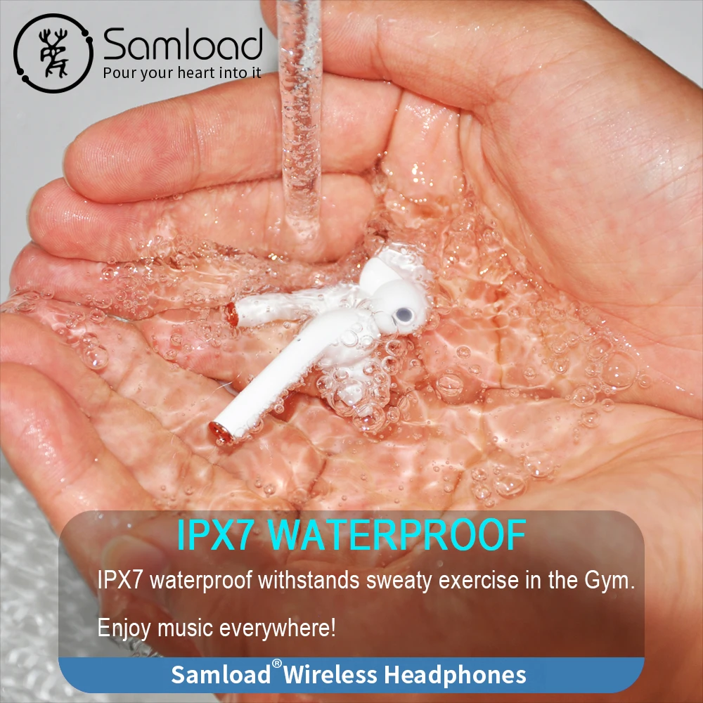 Беспроводные наушники Samload Touch Bluetooth 5 2 Hi Fi стерео спортивные с шумоподавлением 4