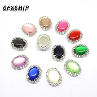 10pcslot 20mm x 25mm rhinestone button jewelry accessories used for hand sewing clothing accessories female decorations