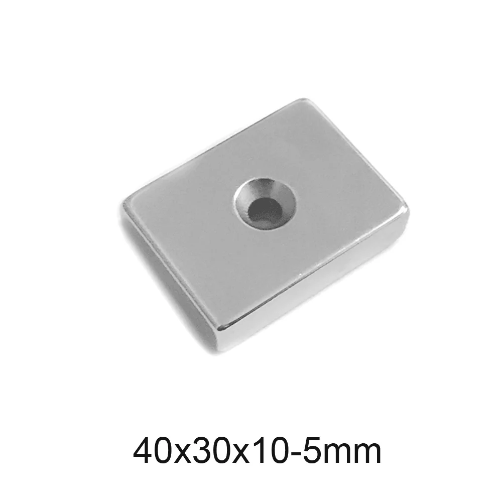 

1/2/5PCS 40x30x10 mm N35 Strong Neodymium Magnets Hole 5mm Block Permanent Magnet 40x30x10mm Magnetic Magnet sheet 40*30*10 mm