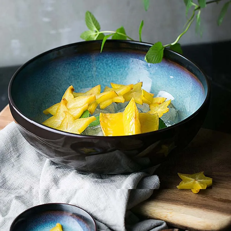 

Креативная керамическая Салатница, миска для супа, миска для лапши, домашняя индивидуальная большая миска для овощей, миска для готовки