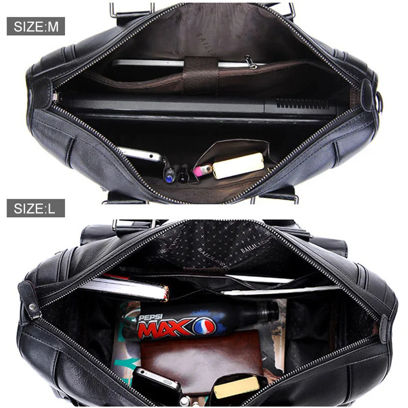 

Men Leather Black Briefcase Business Handbag Messenger Bags Male Vintage Shoulder Bag Men's Large Laptop Travel Bags Hot XA177ZC