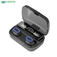 m1 tws 5 1 large screen led three electric digital display touch breathing light bluetooth headset emergency charging headphones