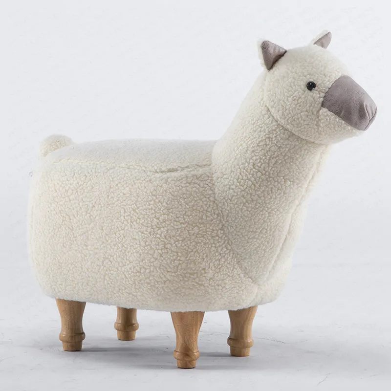 

Creative Shoes Bench Stool Alpaca Animal Beast Cushion Children Sitting Stool Personality Ottoman Sofa Test Shoes Stool Dotomy