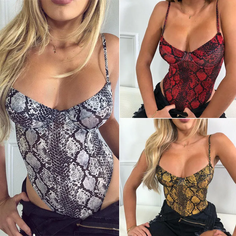 

2021 Women Swimsuit Sexy One Piece Snake Print Female Bathing Suit Underwire Mould Cup Push Up Adjustable Straps New Monokini