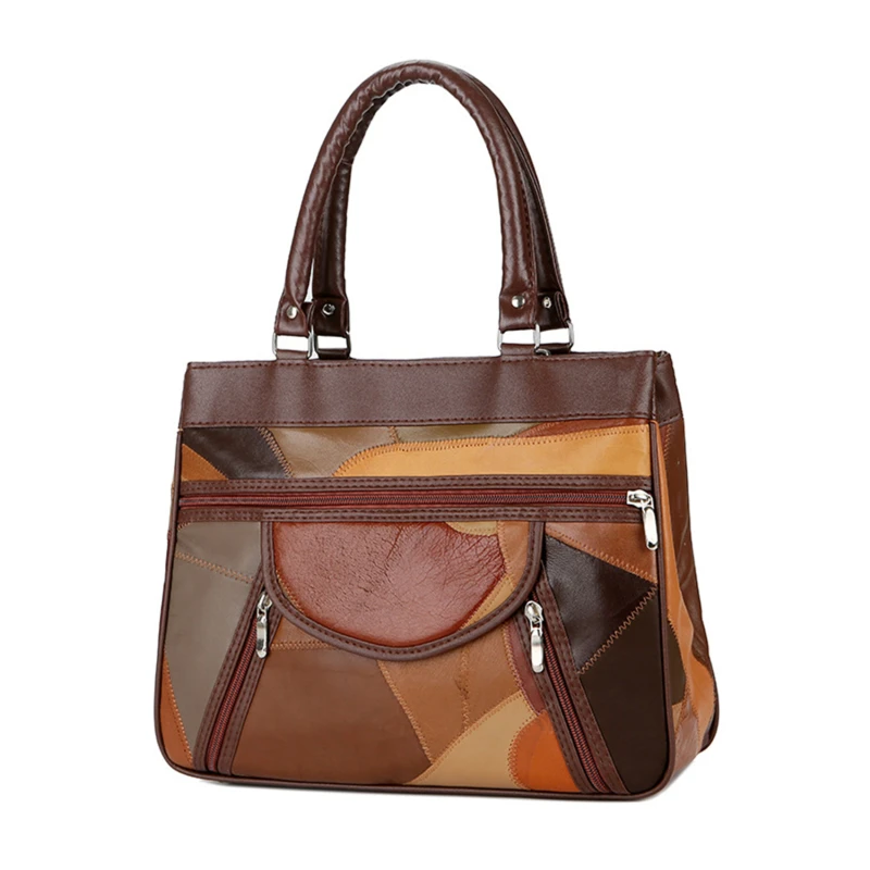 

Fashion Women Designer Handbag Top-Handle Bags PU Leather Women Handbags Soft Ladies Patchwork Vintage Bags